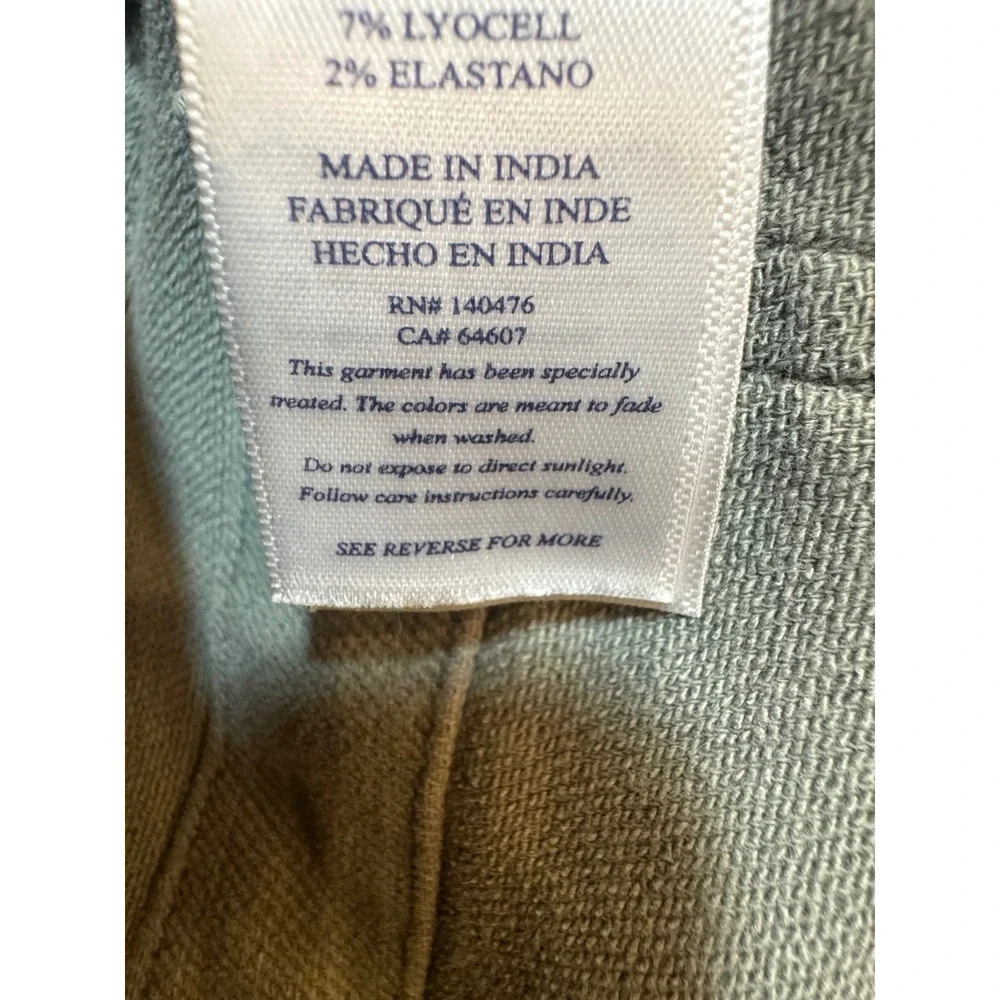 Faherty Brand Mens 5-Pocket Straight Leg Pants Sage Green Grey 38x30 - Picture 14 of 16